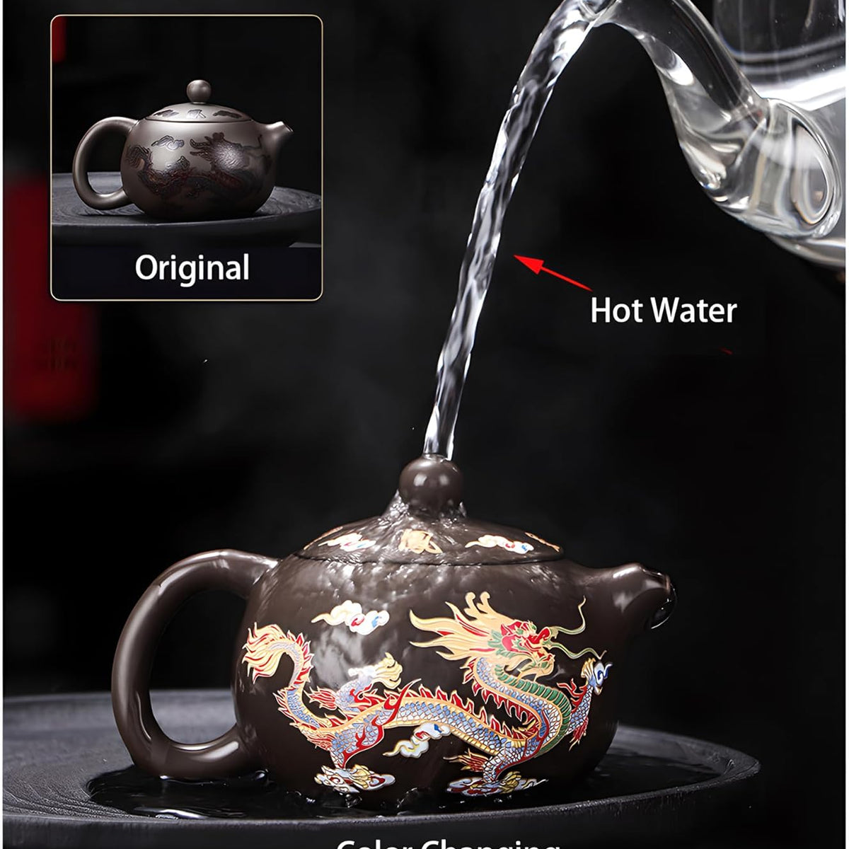 Dragon and Phoenix Auspicious Zisha Pot Set