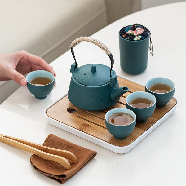 Handle Pot & Cups Tea Set