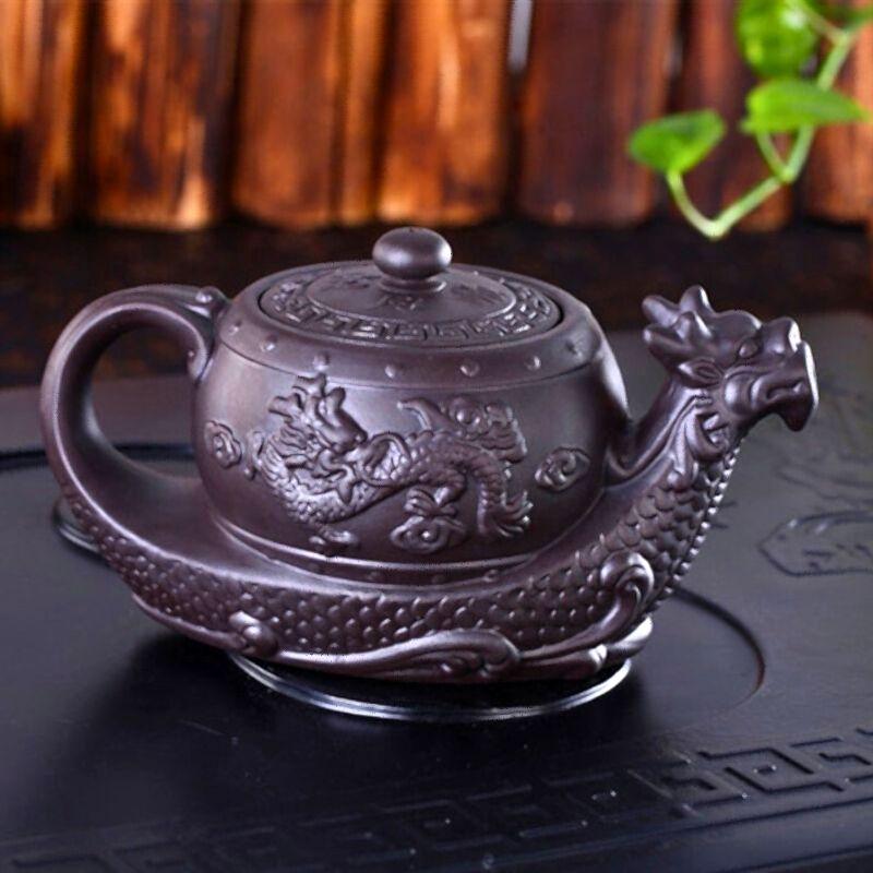 Dragon Boat Teapot Handcrafted Yixing Purple Clay Pot Yixingteaart