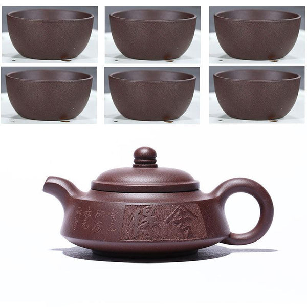 Purple Clay Teapot Set - Yixingteaart