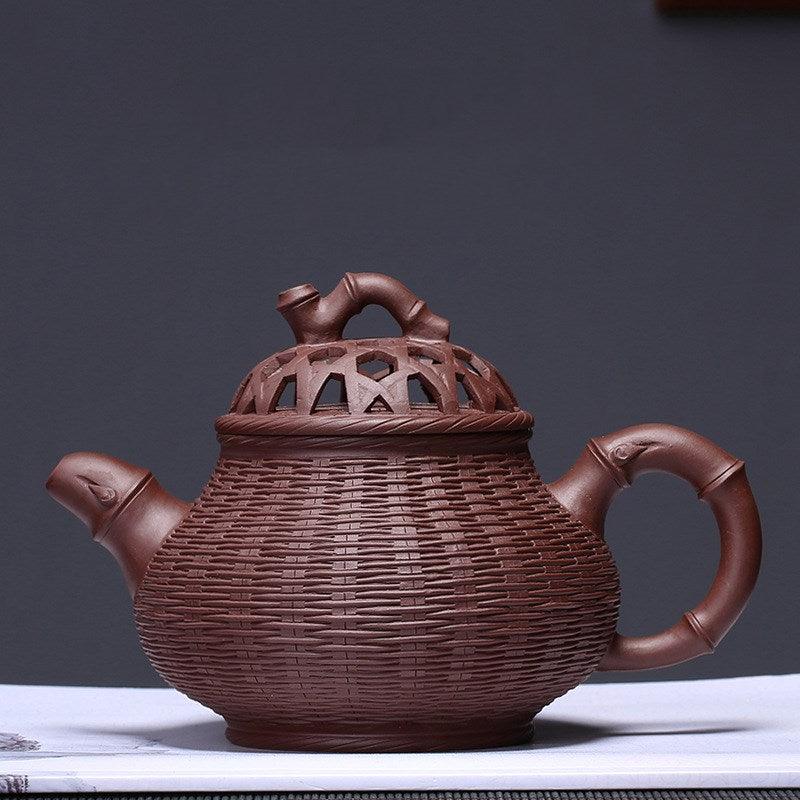 Bamboo Weave Pan Kettle - Yixingteaart