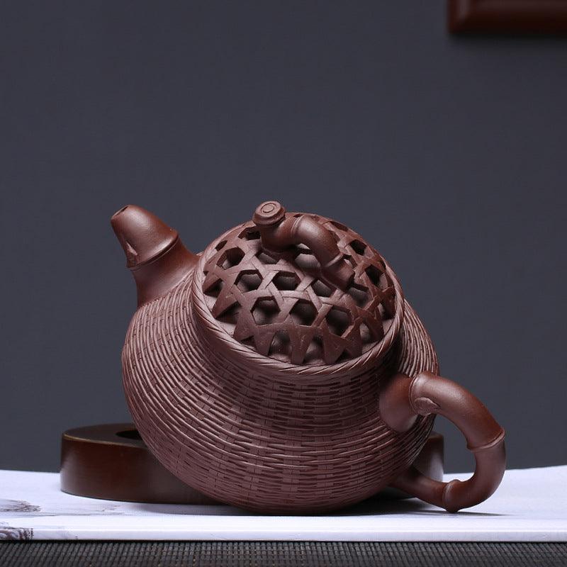 Bamboo Weave Pan Kettle - Yixingteaart